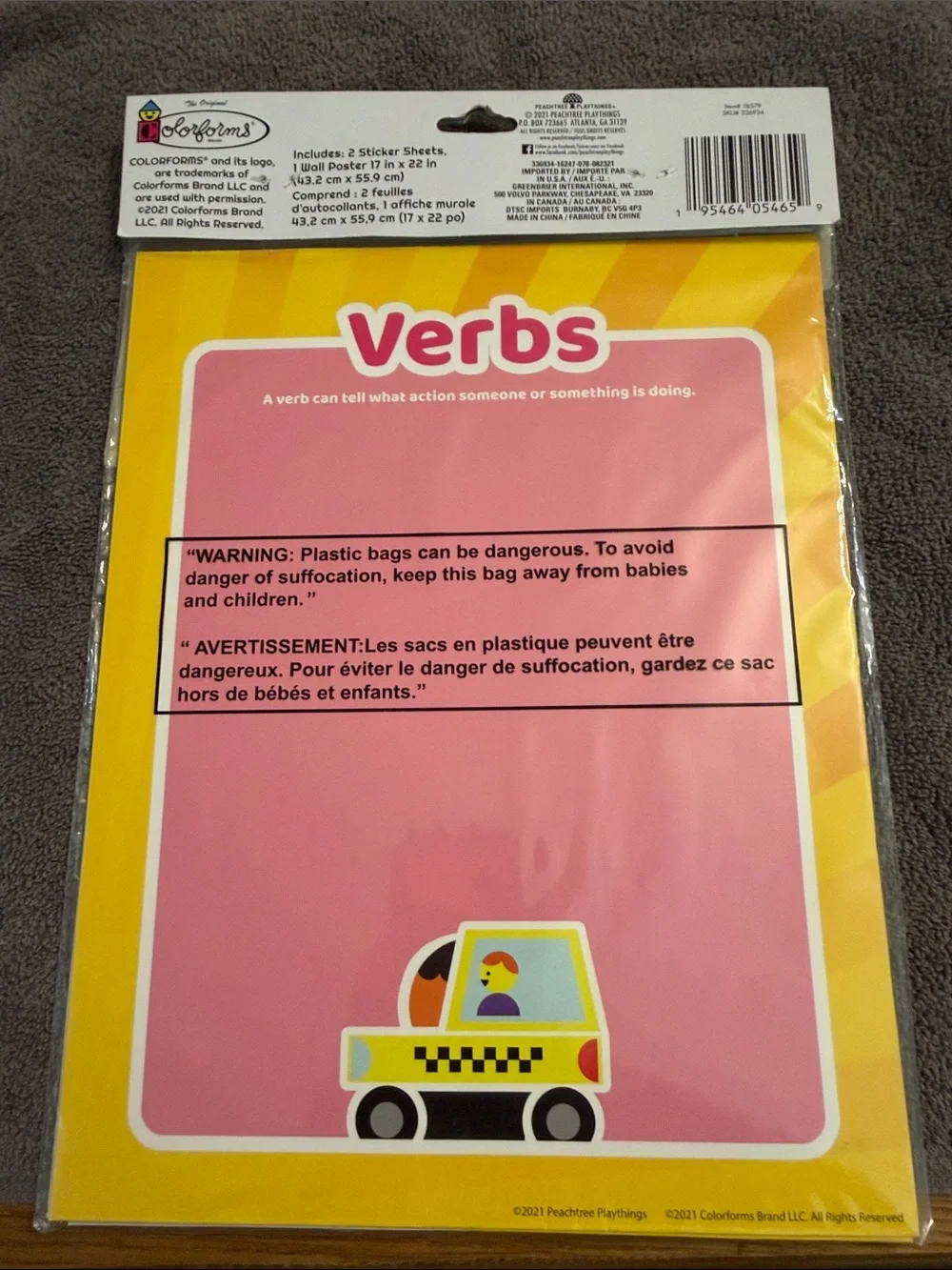 Colorful Grammar Wall Poster - Multicolor Word Stickers by